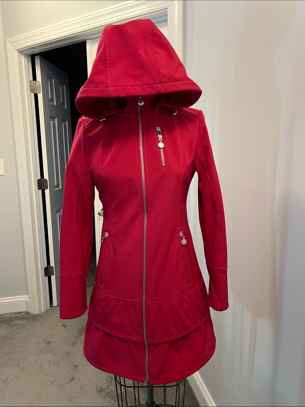 Betsey Johnson Pink Coat with Ruffled Hem